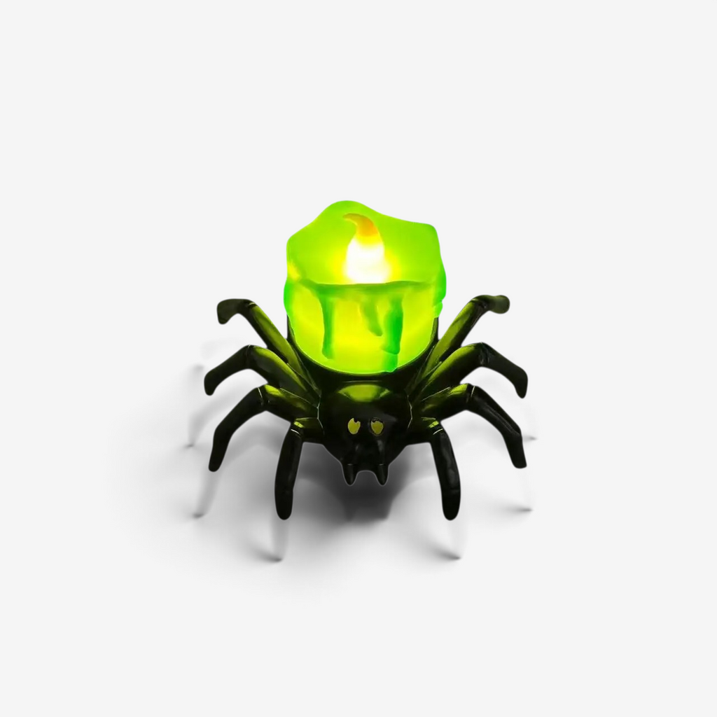Dekoracyjny świecznik-pająk na Halloween, wykonany z tworzywa sztucznego | SpiderGlow