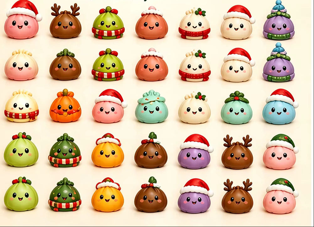 Adventskalender med 24 squishy skumlegetøj til børn | Dumplavent