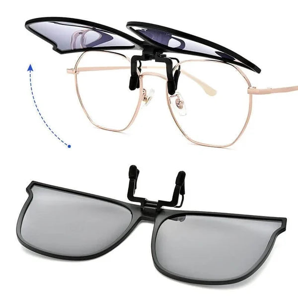 Polariserede clip-on solbriller med UV400 TAC-glas foldbart letvægtsdesign til briller | Yves