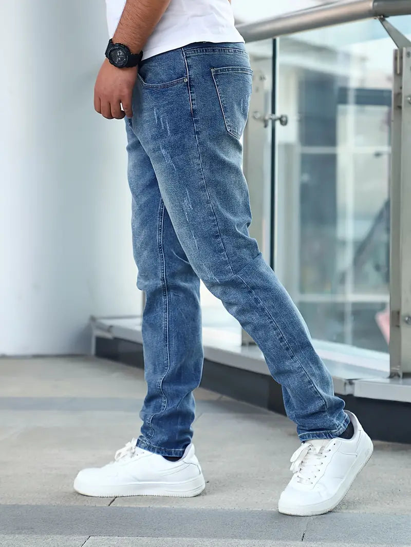 Jeansy z wytrzymałego denimu i kieszeniami, casualowe | Bravik