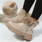 Forede vinterstøvler til kvinder med kunstpels slip-on og gummisål | Océane