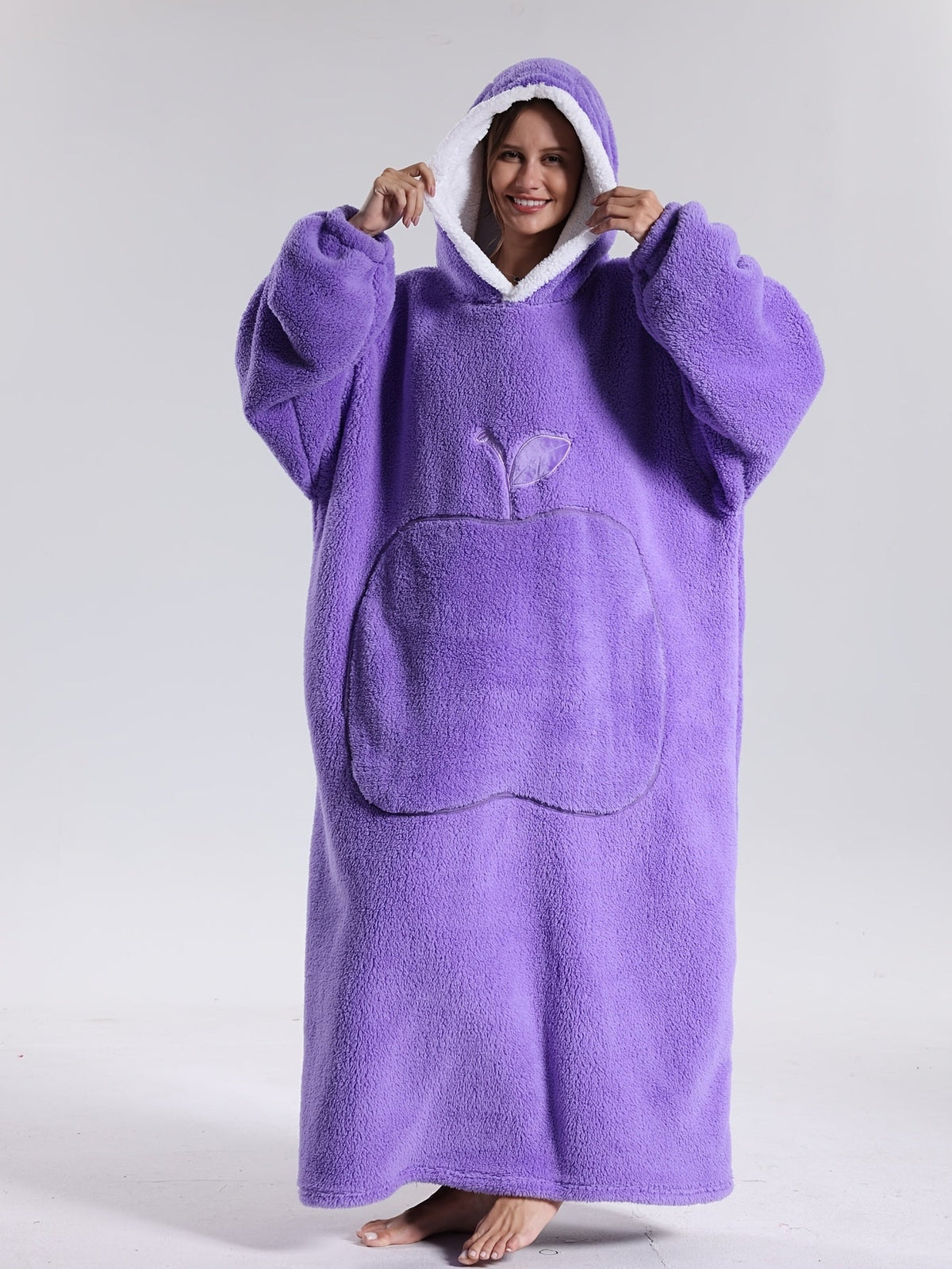 Oversize’owa bluza-koc z kapturem i dużą kieszenią z przodu | Valeria