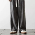 Baggy jeansy z elastyczną talią Lekko sprany denim | Calvix