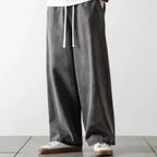 Baggy jeansy z elastyczną talią Lekko sprany denim | Calvix