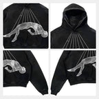 Unisex hoodie med grafisk print hætte og afslappet streetwear-design | Noah