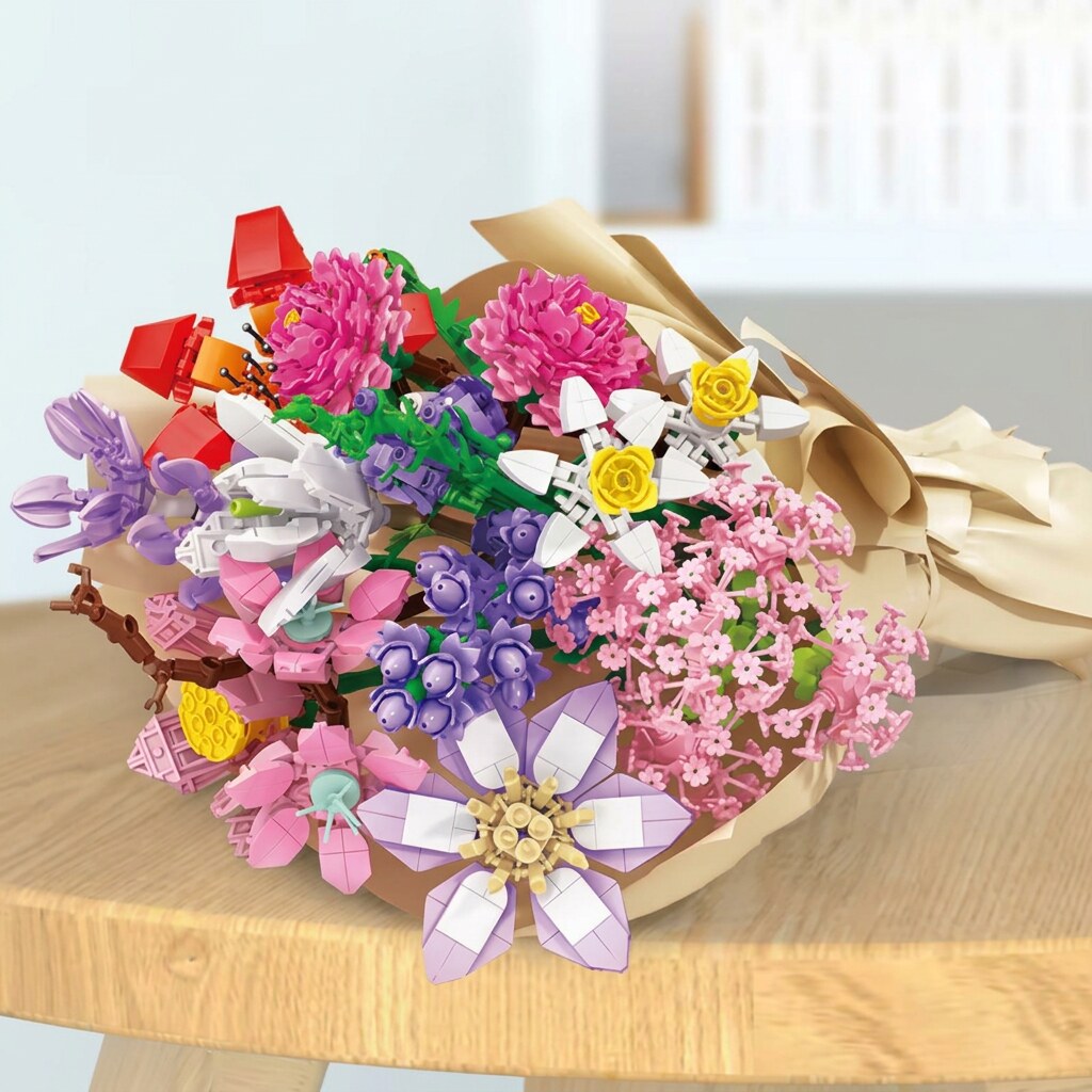 Adventskalender med 24 blomsterbyggeklodser til sammensætning | Beatriz