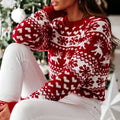 Klassisk Fair Isle Strikket Sweater Med Rundhals Og Lange Ærmer | Celesty