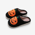 Kapcie na Halloween z miękką bawełnianą podszewką gumową podeszwą wzorem dyni wsuwane | Pumpettofs