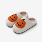Kapcie na Halloween z miękką bawełnianą podszewką gumową podeszwą wzorem dyni wsuwane | Pumpettofs
