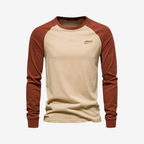 Langærmet herre T-shirt med raglanærmer rund hals og regular fit | Bastien