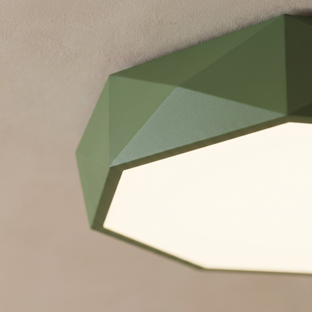 Geometryczna lampa sufitowa LED ze zintegrowanym oświetleniem, płaska, ośmiokątna | Yvette