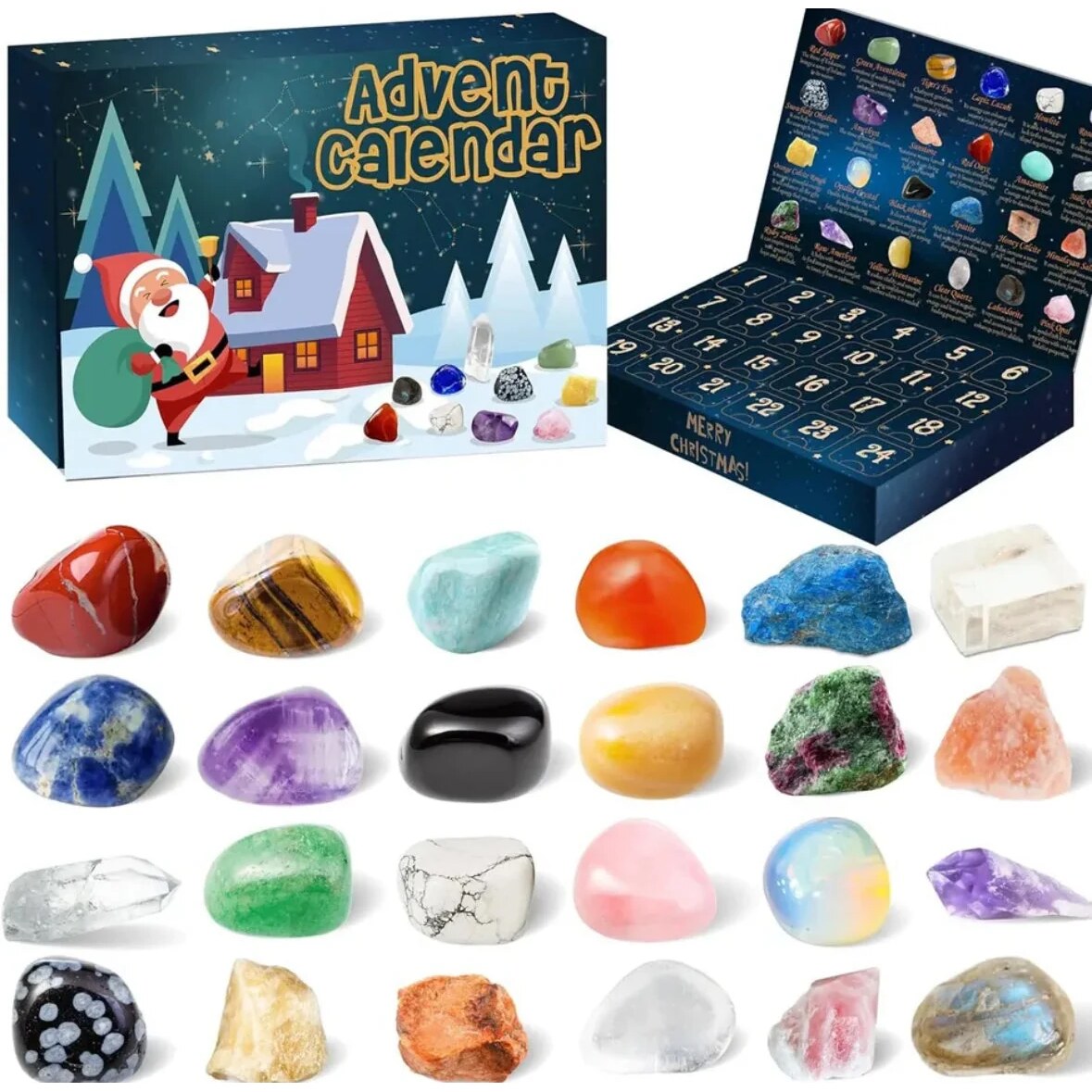 Edelsten Adventskalender med 24 mineraler til samling | RockAdvent