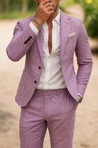 Johannes | Stijlvol linnen herenpak in de kleur Lila voor heren in Formal stijl ideaal voor de lente.