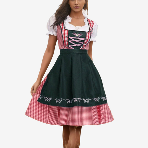 Damski klasyczny kraciasty dirndl na Oktoberfest | Evermont
