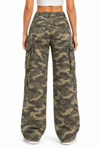 Camouflage cargojeans til kvinder med stretch-talje og afslappet hverdagsdesign | Honorine
