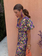 Midikjole Farverigt Print Sommerstil | Falken