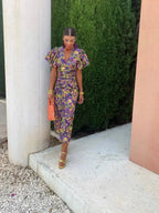 Midikjole Farverigt Print Sommerstil | Falken