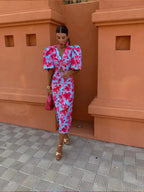 Midikjole Farverigt Print Sommerstil | Falken