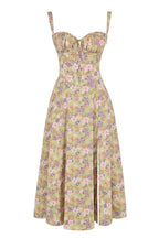 Midi damekjole med blomsterprint og justerbare stropper – Floravienne
