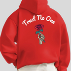 Bluza z kapturem o oversize’owym kroju z nadrukiem róż, z miękkiej mieszanki bawełny, w stylu streetwear, zapewniająca komfort | Rovix