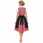 Damski zestaw dirndl z kraciastymi szelkami, bluzką i spódnicą na Oktoberfest | Mathilde