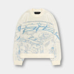 Strik Sweater Oversized Pasform Grafisk Design Blød Kvalitet | Norvyn