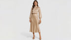 Kjole Satin Wrap Ståkrave Elegant Komfort | Lucena