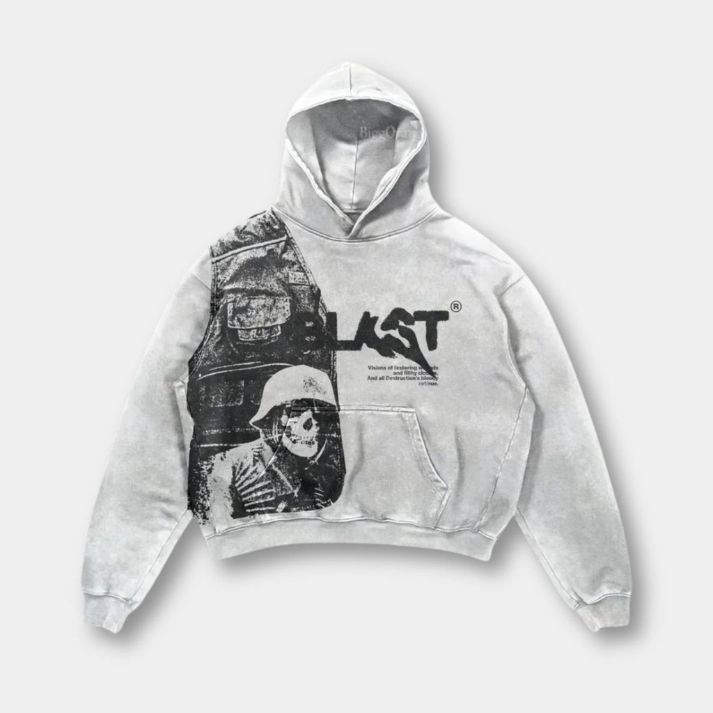 Uniseksowa bluza z kapturem, nadrukiem graficznym i luźnym designem streetwearowym | Noah