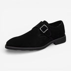 Męskie buty ze spiczastym noskiem, typu monk strap, w klasycznym stylu | Denvor