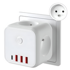 Gniazdko 7-w-1 USB-C USB Ochrona przeciwprzepięciowa Model biurkowy | Benedetta