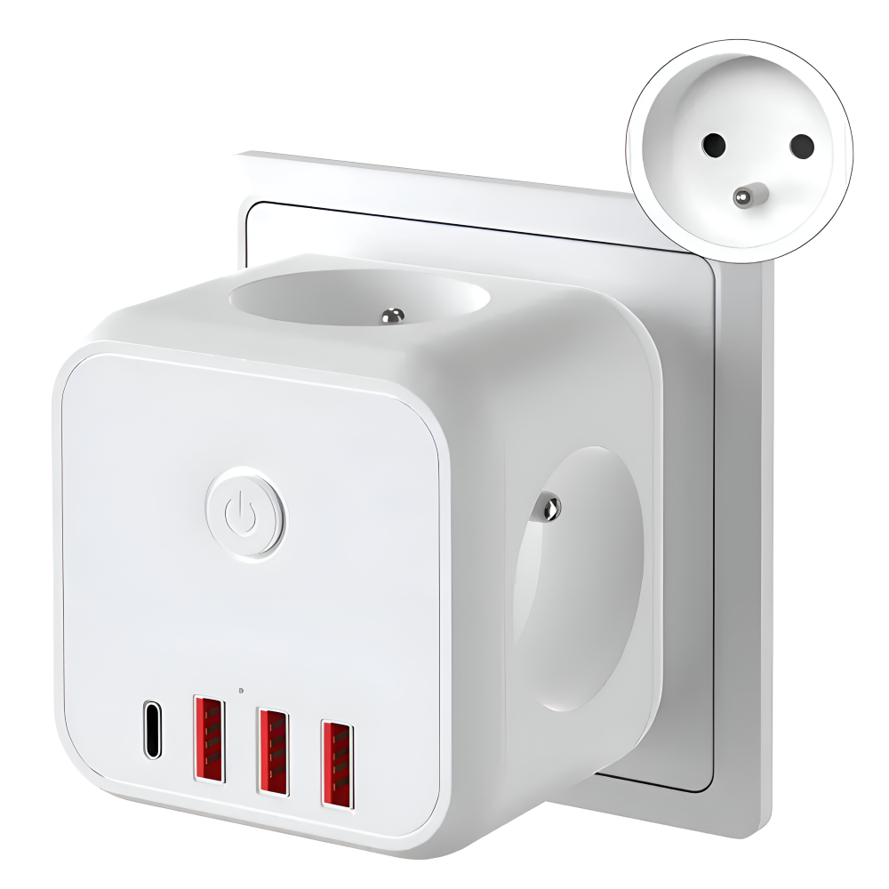 Gniazdko 7-w-1 USB-C USB Ochrona przeciwprzepięciowa Model biurkowy | Benedetta