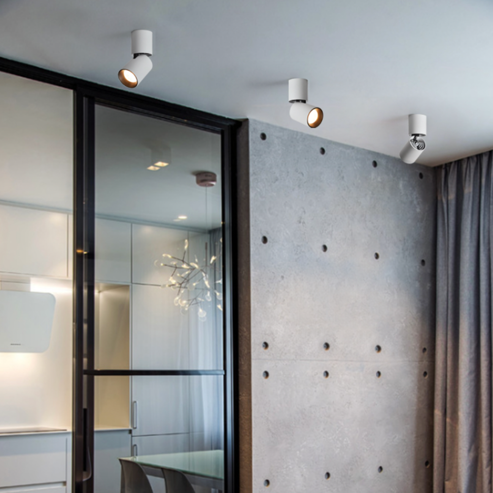 Nowoczesne cylindryczne reflektory z aluminium z regulowanym światłem LED | Mateo