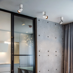 Nowoczesne cylindryczne reflektory z aluminium z regulowanym światłem LED | Mateo