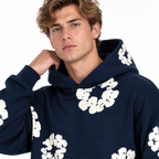 Unisex todelt træningssæt med blomsterprint hoodie og matchende bukser | Anaïs