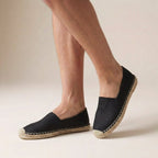 Women's Orthopedic Espadrilles Slip-On Jute Sole - Black
